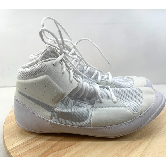 New‎ Nike Fury Wrestling Shoes Mens 13 White Silver Metallic MMA Combat Boxing main image 8